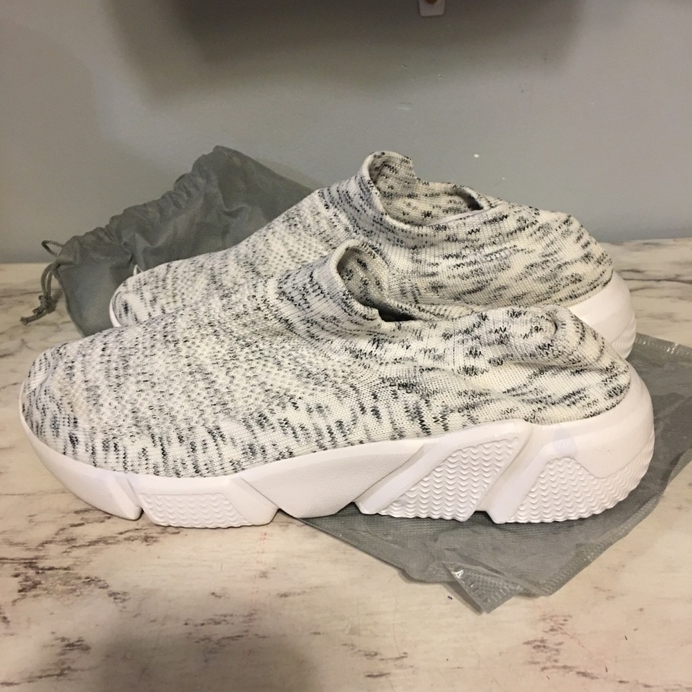 Chooseone white/grey mesh light sock sneakers